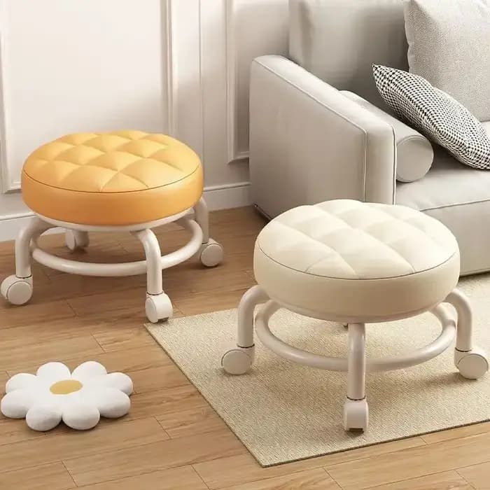 Avec siège de roue roue coulissante tabouret bas roue universelle petit tabouret enfants multifoncti
