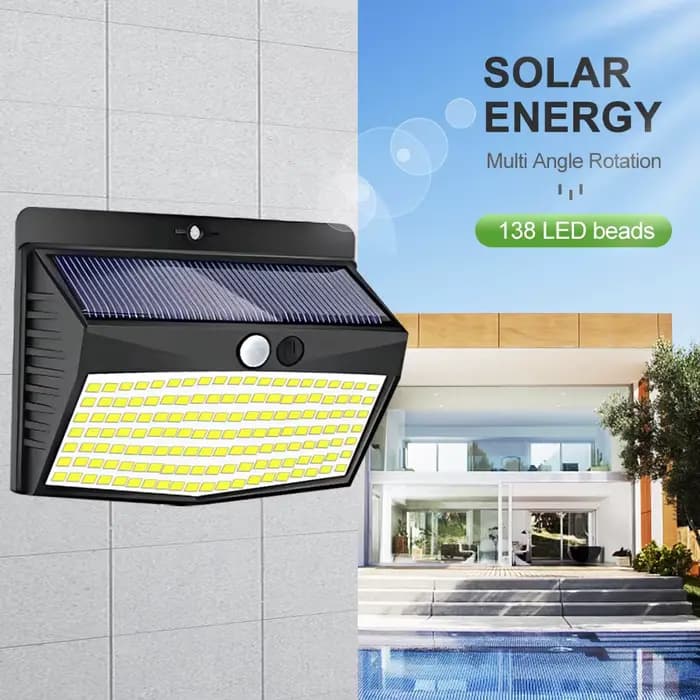 138/468/238 LED lumière solaire extérieure étanche pour jardin alimenté lumière du soleil rue appliq
