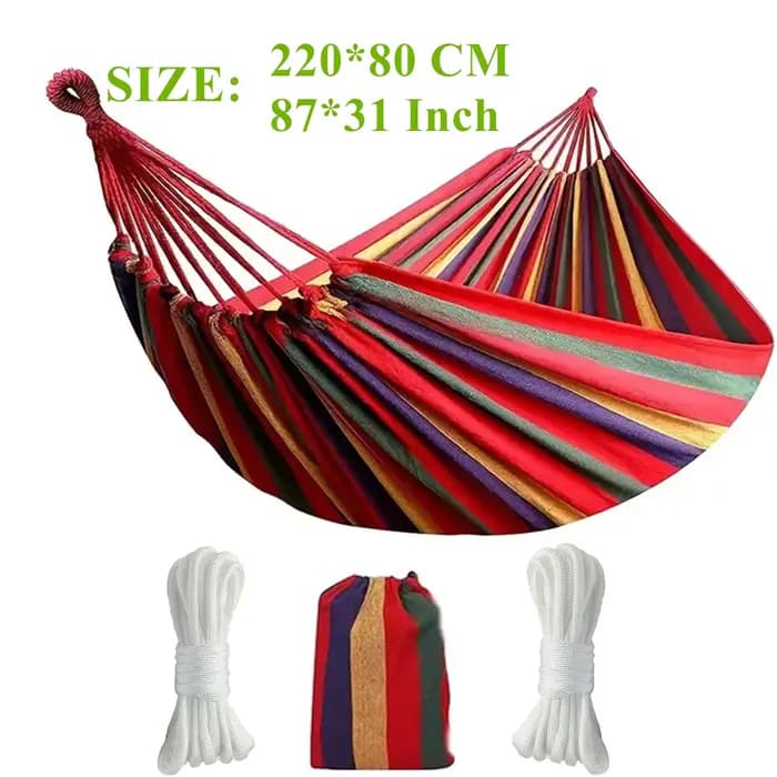 Hamac en toile pour camping en plein air (220 x 80 cm / 87 x 32 pouces), hamac d'extérieur pour une