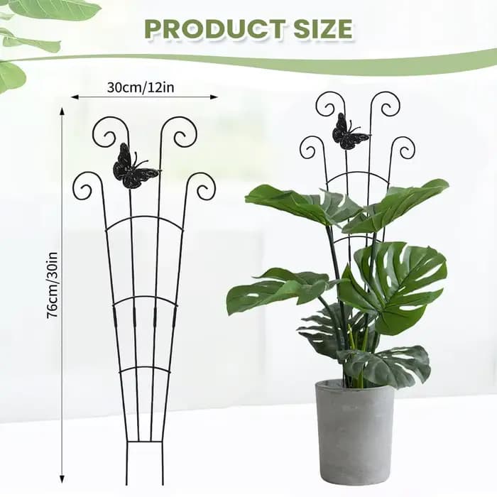 Treillis de plantes en métal 76x30cm, treillis de jardin extérieur pour grimper des Roses, tomates,