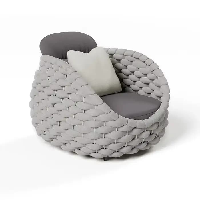 Coussin imperméable pour terrasse d'extérieur, corde confortable, tissage en osier et rotin, meubles