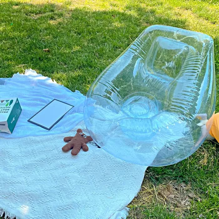 Chaise longue gonflable transparente, canapé simple gonflable en PVC transparent pour intérieur et e