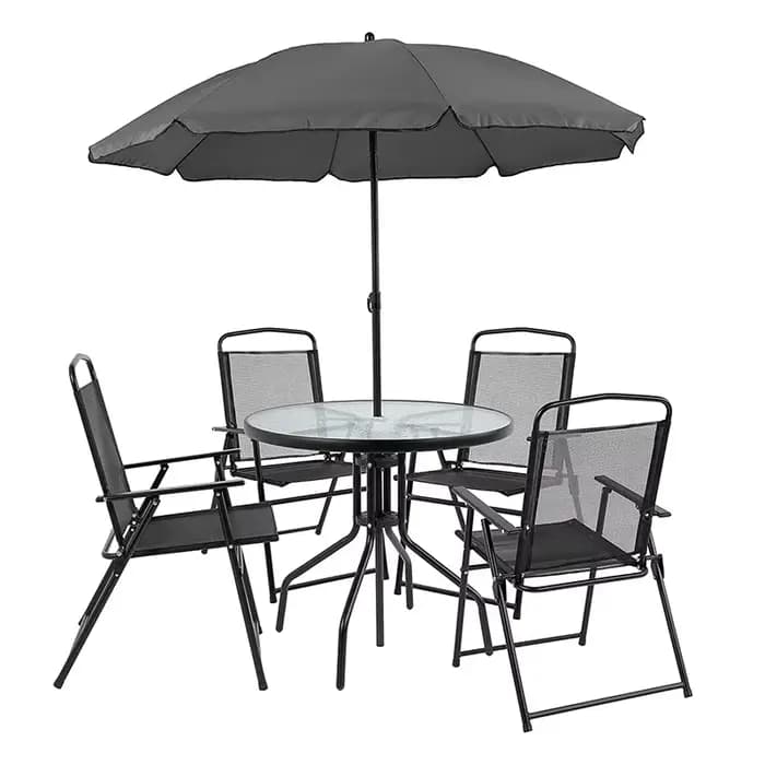 Ensemble de chaises de Table de Style européen et américain avec parapluie pliable pour salle à mang