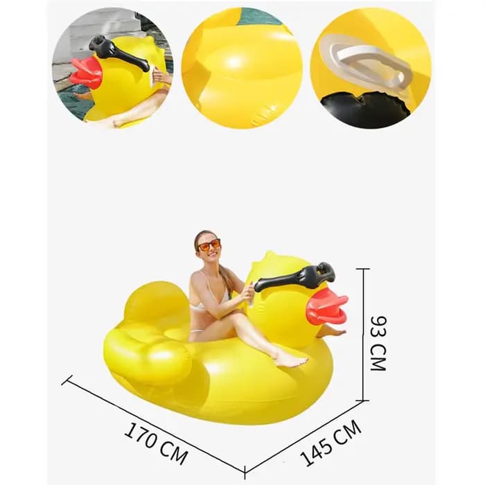 Lit flottant épais pour piscine, matelas pneumatique, canard géant, chaise longue gonflable, adaptée