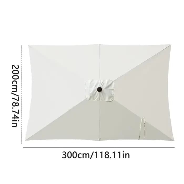 Parapluie de Patio rectangulaire 2x3 m, auvent de remplacement en tissu, dessus de Parasol en porte-