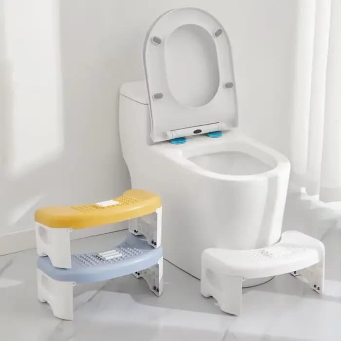 Repose-pieds pliant circulaire PP, tabouret de toilette domestique, conception à rouleaux inclinés,