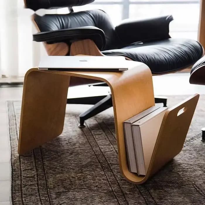 Table basse nordique minimaliste, pièce maîtresse chic en bois massif, idéale pour les salons et les