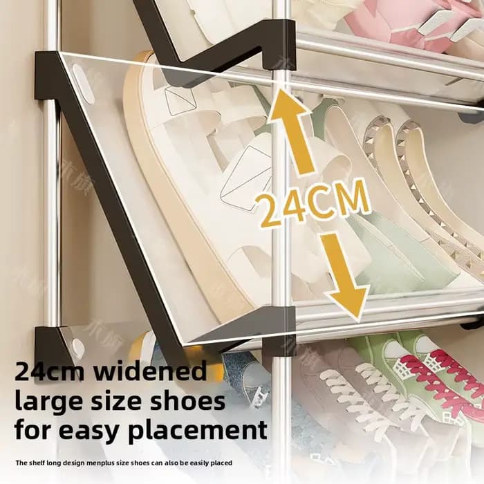 Nouveau étagère à chaussures simple multicouche inclinée anti-poussière. Armoire à chaussures peu en