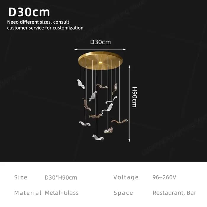 Lustre suspendu pour salle à manger, luminaires de plafond pour salon, luminaires suspendus en verre