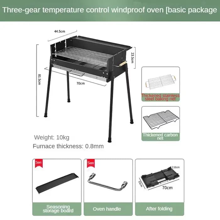 Barbecue domestique, four à charbon de bois sans fumée pour l'extérieur, outils de barbecue portable