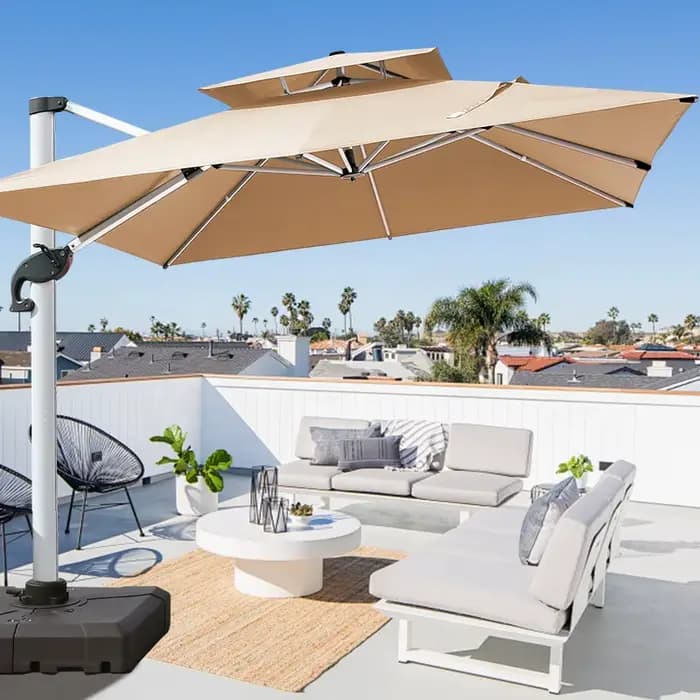 Parapluie d'extérieur avec Logo personnalisé, pare-soleil romain pour jardin et cour, Commercial, av