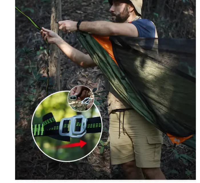 Abri de hamac Ridge Line avec configuration complète : moustiquaire, bâche de protection contre les