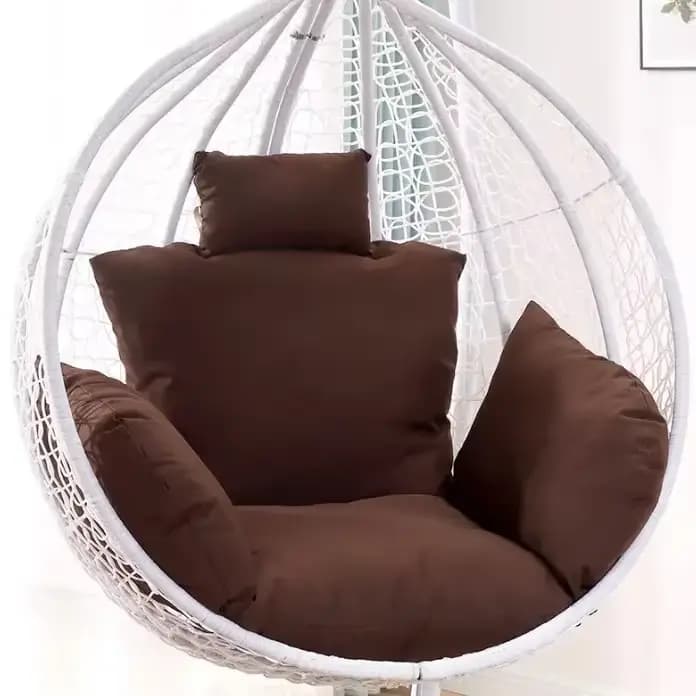 Housse de coussin pour chaise pivotante suspendue, grand coussin Papasan rond détachable pour chaise