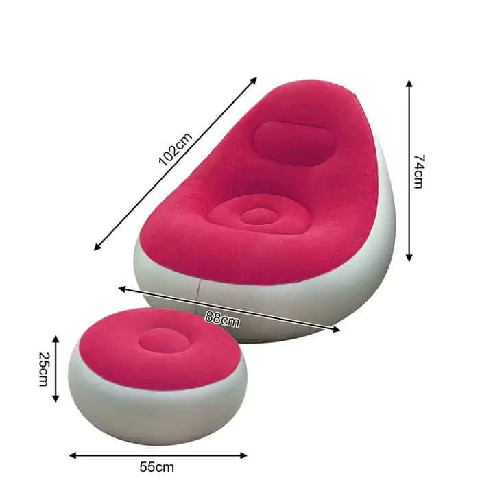 1PC Chaise longue gonflable pour adultes, canapé paresseux pliable et portable avec repose-pieds, fa