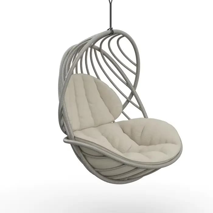 Chaise pivotante suspendue en forme d'œuf en osier et rotin, chaise pivotante suspendue à la mode