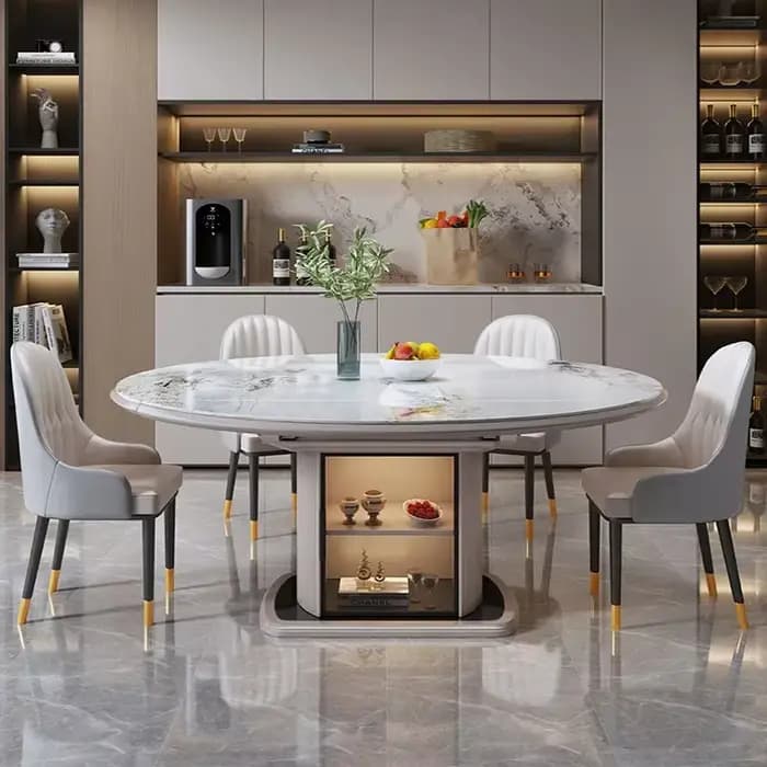 Table à manger ronde en marbre, meuble De luxe moderne pour salon, style nordique minimaliste, meubl