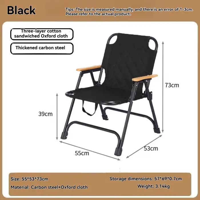 Chaise pliante portable Kemet pour l'extérieur, chaise de camping, chaise de repas épaissie, chaise