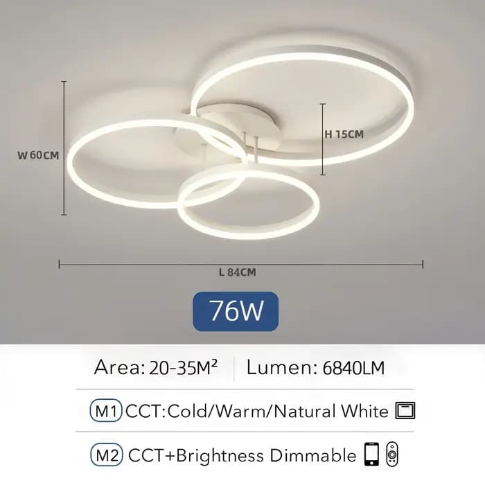 Lustres de plafond intelligents pour chambre salon décoration moderne Intelligent télécommande lustr