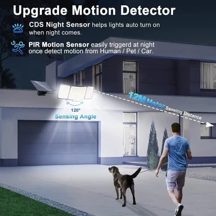 Applique Murale Solaire à 238/328 LED avec Détecteur de Mouvement, Imperméable Conforme à la Norme I