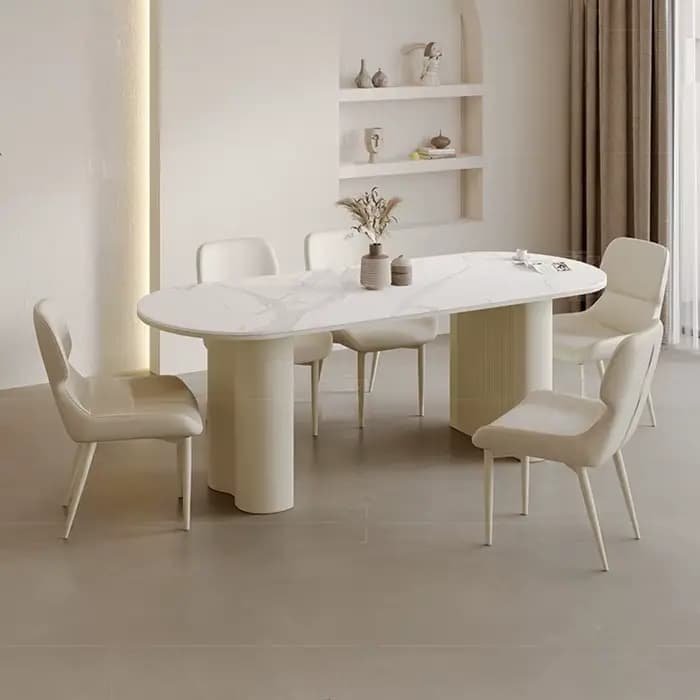 Chaises De luxe blanches Table cuisine moderne Unique Restaurant italien Table à manger ensemble Cen