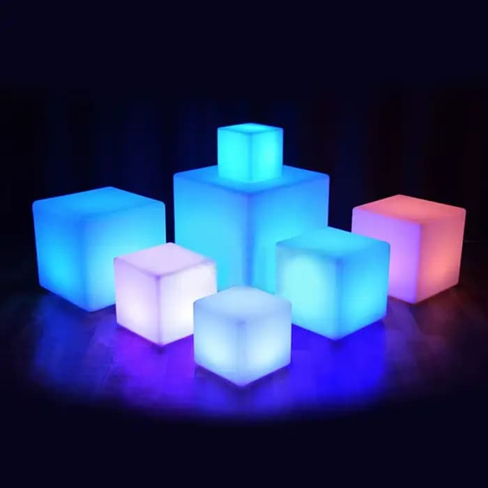 Tabouret Cube Shoous LED Rechargeable, Chaise Étanche, Décoration d'Activité de ixen Plein Air, Bar