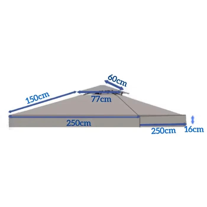 2.5x2.5m extérieur jardin Parasol tissu Gazebo auvent auvent remplacement Pergolas tissu pour extéri