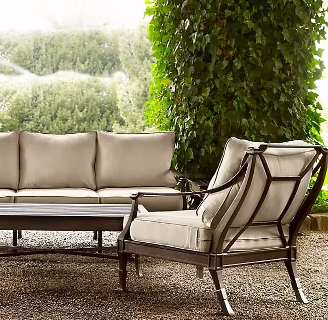 Meubles extérieurs de jardin extérieur de luxe, conception en fonte, ensemble de canapés en aluminiu