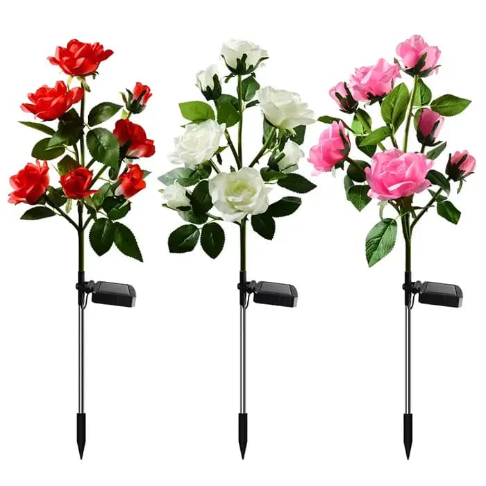 Lampes solaires décoratives extérieures, jardin de pissenlit, fleur de rose, lampe de pelouse pour c
