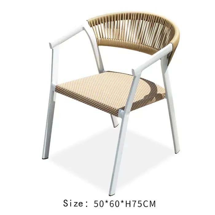 Vente chaude en gros chaises de jardin 4 pièces chaises d'extérieur moderne PE rotin cadre en alumin
