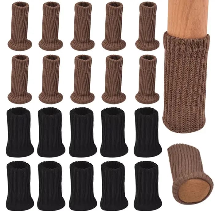 24/4 pièces pieds de meubles protecteurs tricotés pieds de chaise sol coussinets antidérapants pieds