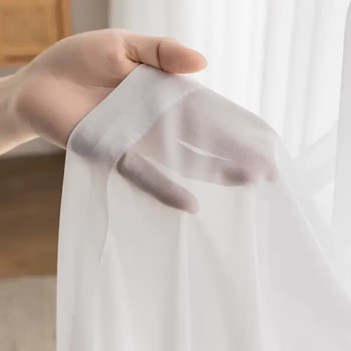 Porte occultante française en tissu de lin et Tulle blanc transparent, pour salon et chambre à couch