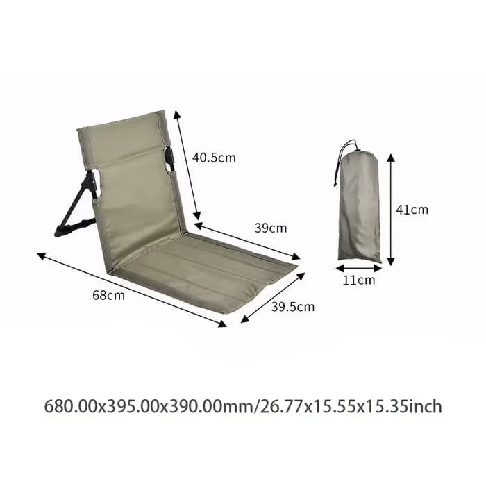 Chaise de plage pliante avec Support arrière, chaise de Camping en plein air avec poche arrière en f