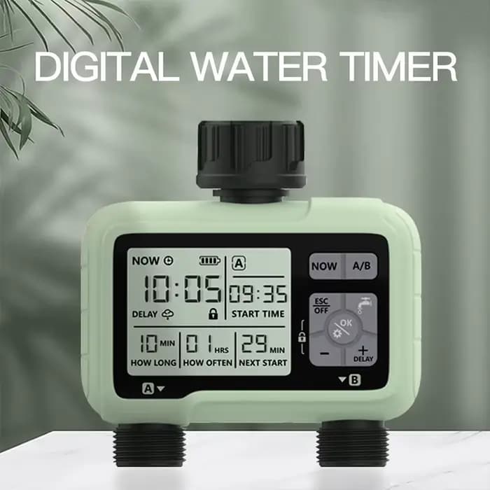 Système d'arrosage intelligent à double sortie avec minuterie pour jardin et extérieur Eshico HCT-32