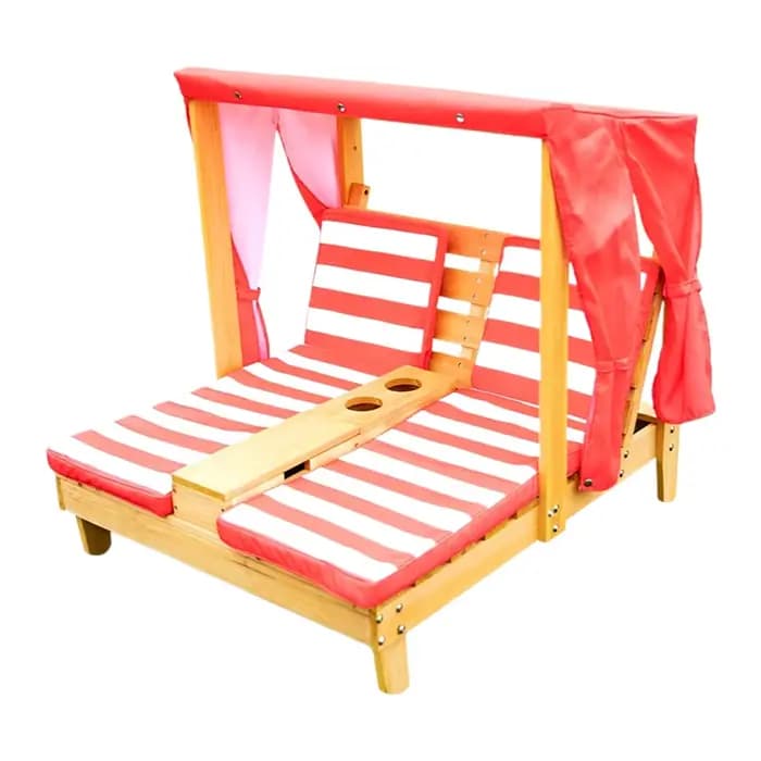 Chaise longue de plage pour enfants-canapé pliable d'extérieur avec dossier, siège Double pour le sa