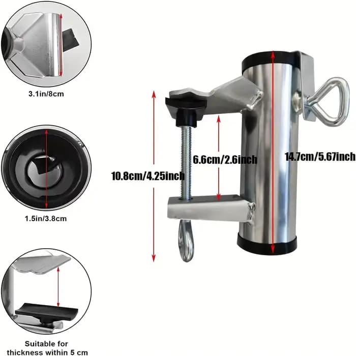 Pince parapluie pour terrasse extérieure, banc de terrasse, cadre partenaire, balustrade, bateau, po