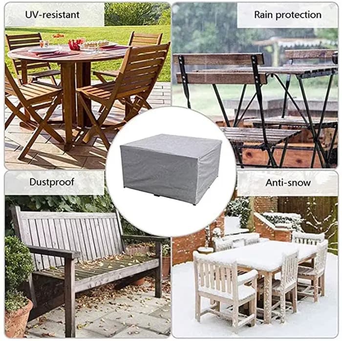 Housse de meubles de Patio imperméable et robuste 210D, rectangulaire, pour jardin, pluie, neige, ex