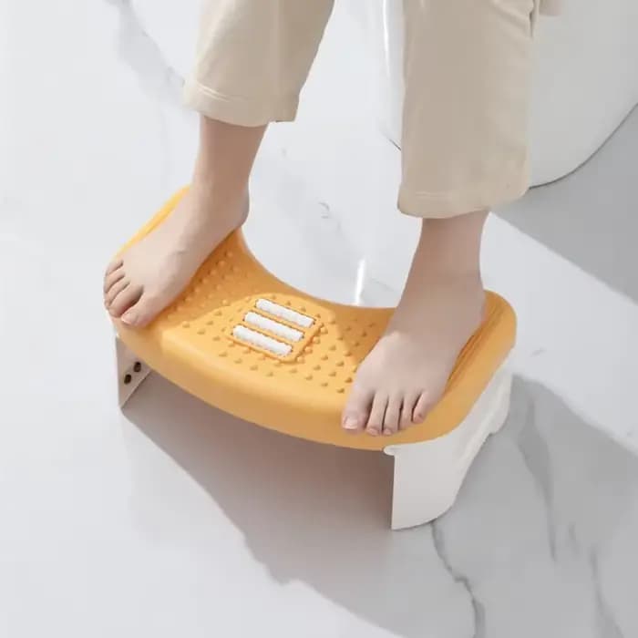 Repose-pieds pliant circulaire PP, tabouret de toilette domestique, conception à rouleaux inclinés,