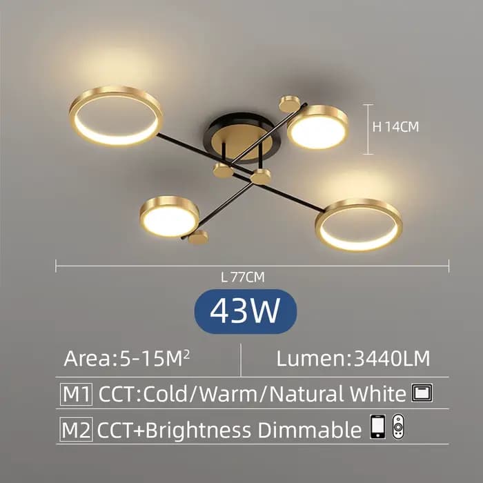 Nouveau lustre LED moderne éclairage pour salon chambre or plafond suspension lampe luminaire intéri