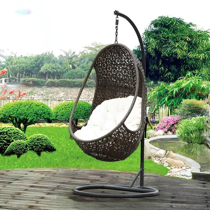 Chaise balançoire suspendue en rotin pour balcon de jardin extérieur