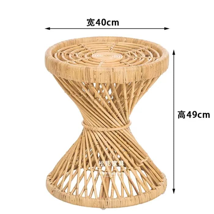Table basse Design sablier en rotin, petite Table ronde Simple pour salon, repose-pieds multifonctio