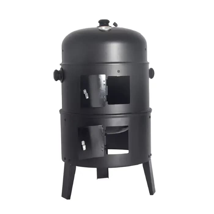 Grill à charbon de bois pour barbecue extérieur 3 en 1, barbecue, fumeur avec thermomètre