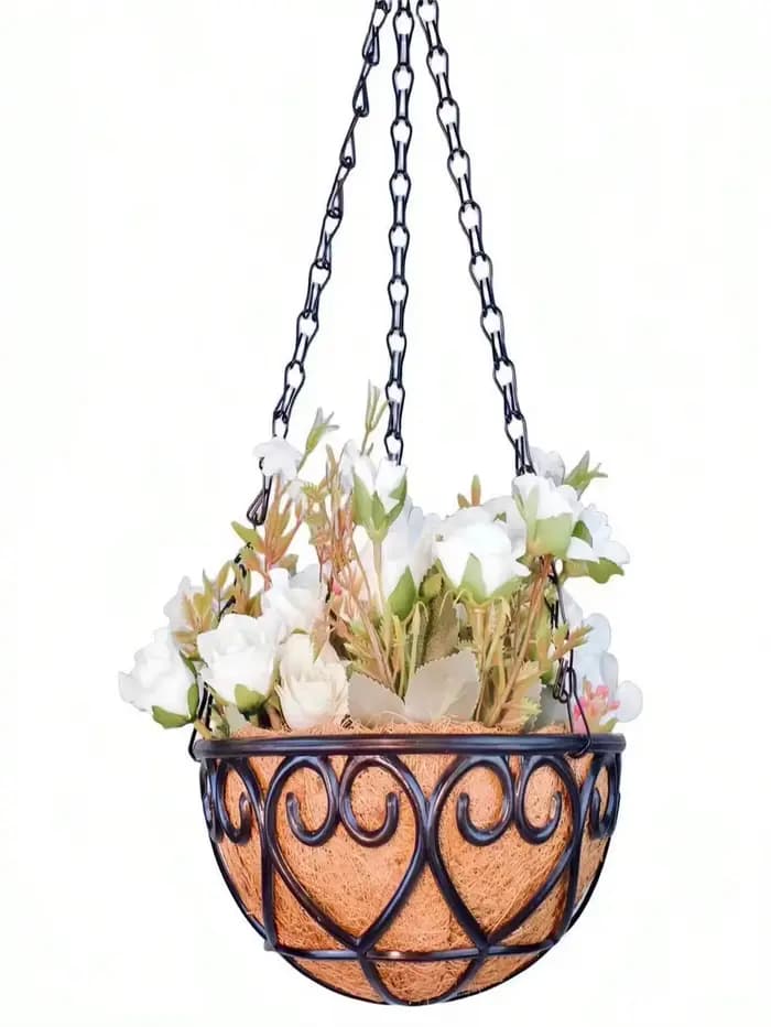 Chaîne à double crochet pour barbecue en plein air, panier de fleurs suspendu, décoration de la mais