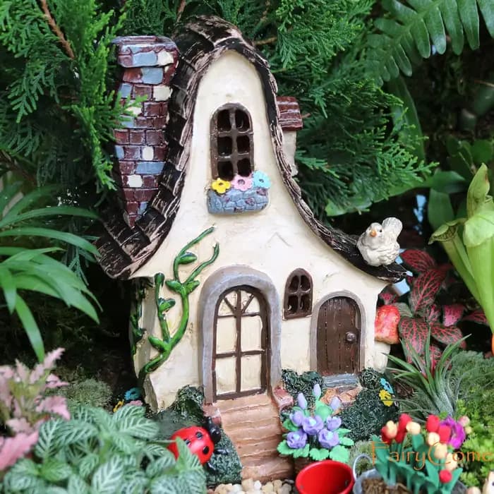 DegradHouse-Grande villa de jardin l'inventaire rustique, chalet en résine, décor de jardin nickel é