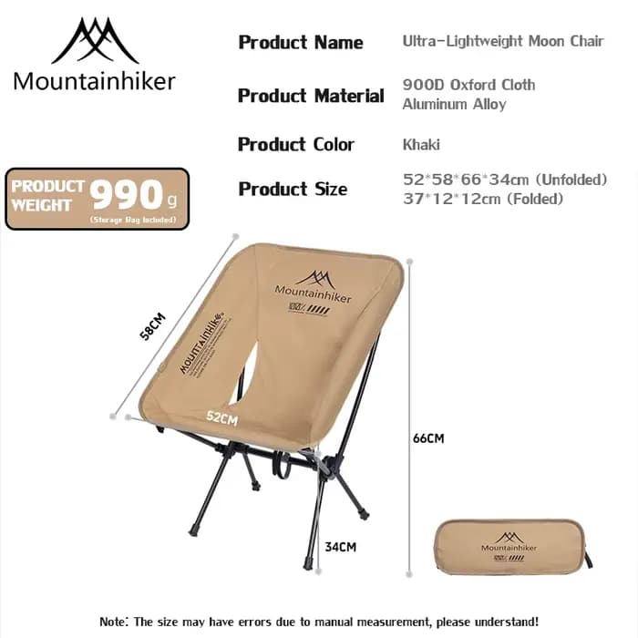 Chaise pliante ultra-légère Moon Chair, portable, pour le camping, les voyages, les pique-niques, la