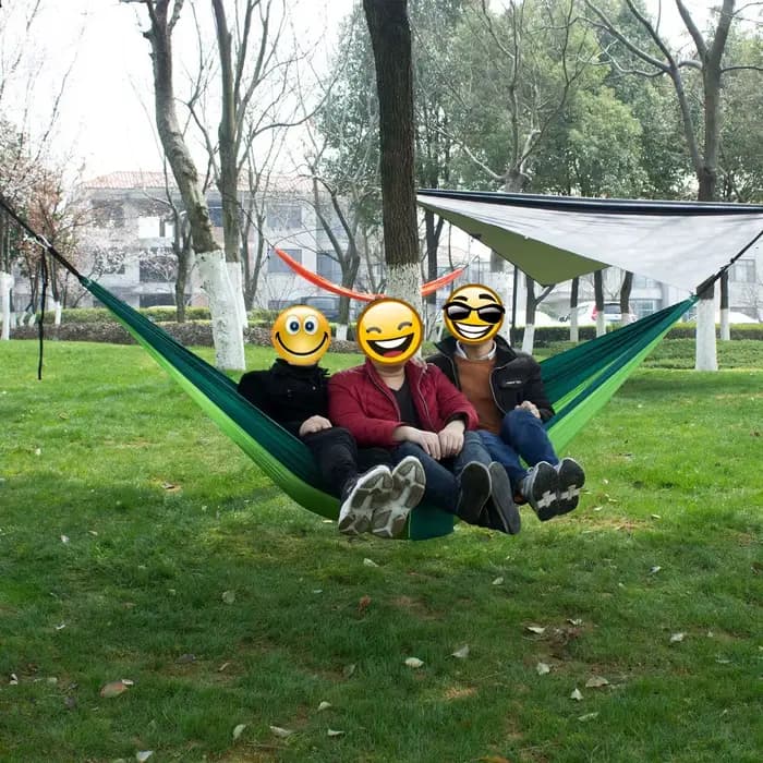 Hamac de jardin de randonnée de Camping en plein air de taille simple et Double de tissu de Parachut