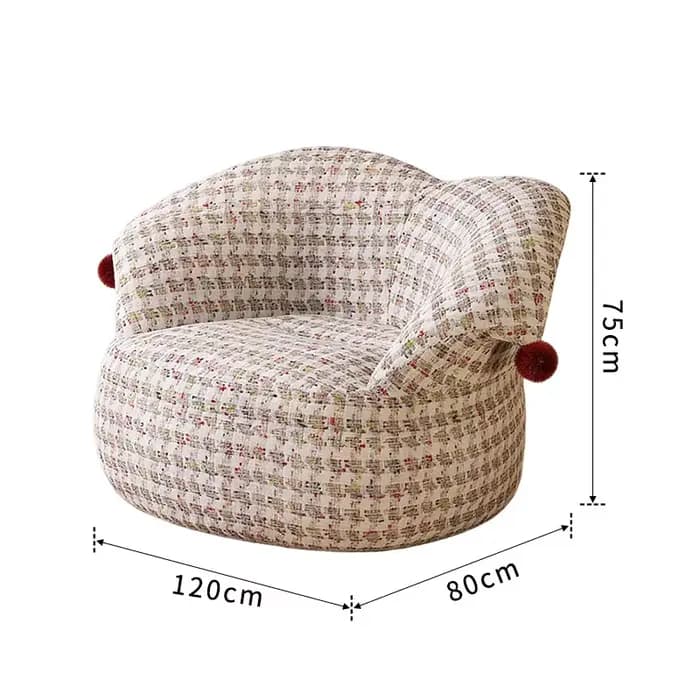 Fauteuil d'appoint vintage de style nordique, revêtement en tissu, chaise longue pour salon, balcon,