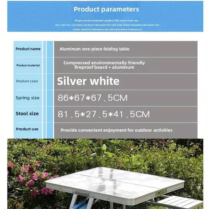 Table pliable avec chaises pour usage extérieur Camping barbecue pique-nique conception compacte por