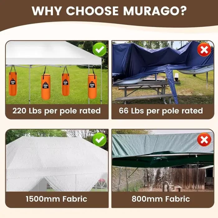 Tente à baldaquin Pop-Up Portable 10X20', auvent extérieur pliable et étanche, tonnelle robuste, par