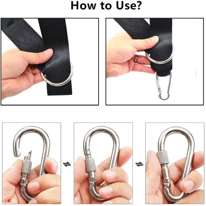 Une paire de Kit de suspension de balançoire d'arbre, sangles de hamac pour Camping, capacité de cha