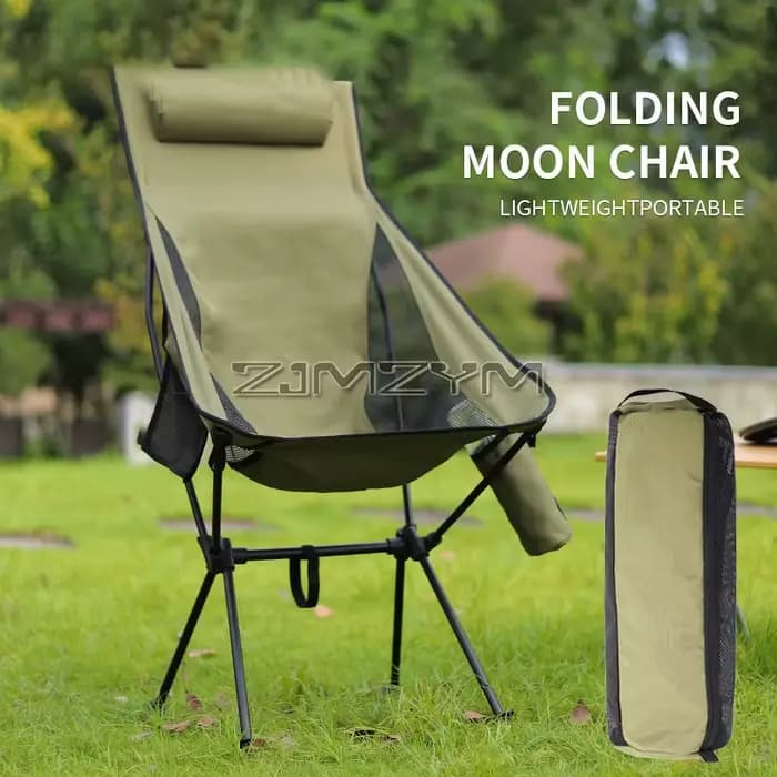Chaise de camping pliante portable avec appui-tête, chaises de tourisme légères, chaise de pêche en